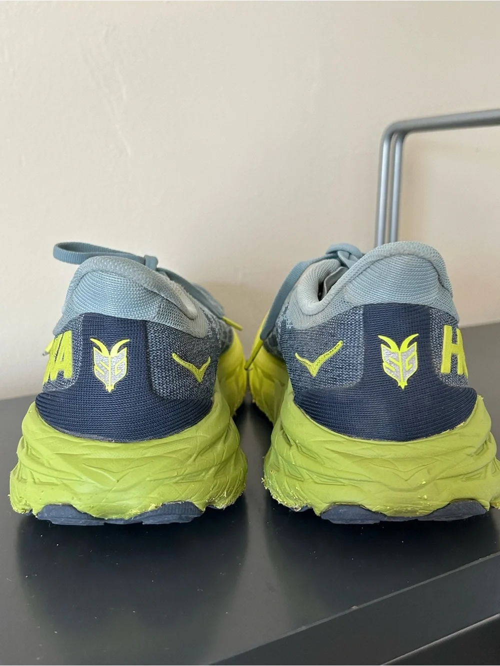 Hoka One One Blue and Neon Yellow Men's Running Shoes